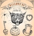 Vintage Halloween Set vector image