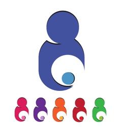 Mom and child taking care logo vector image