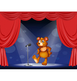 A stage with a bear performing vector image