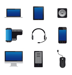 Multimedia icons vector image