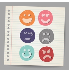 Scribble faces vector image