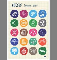 Ecology and environment web icons set vector image