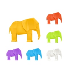 Origami elephants set vector image