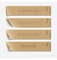 Old paper numbered banners vector image