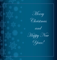 Blue Christmas background with snowflakes and a wi vector image