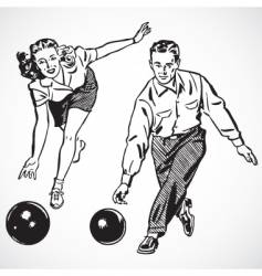 Retro bowling vector image