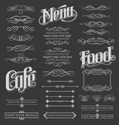Calligraphy chalkboard design elements vector image