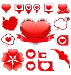 Design Elements with Hearts vector image