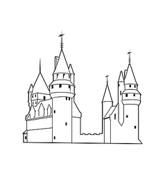 Old castle silhouette vector image