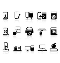 Digital books and e-books icons vector image