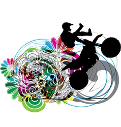 Biker in action vector image