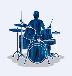 Drum player graphic Drum player graphic vector image