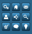 Set of blue web square buttons Set of blue web square buttons vector image