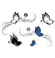Butterflies with a flower pattern vector image