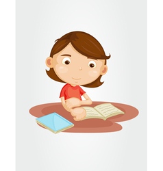 Girl reading vector image