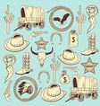 Cowboy seamless pattern vector image