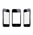 Three black smartphones vector image