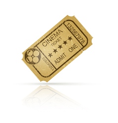 Vintage cinema ticket with reflection vector image