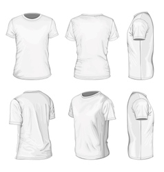 Mens white short sleeve t-shirt design templates vector image