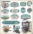 Jazz music stamps and labels vector image