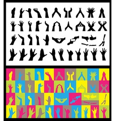 Hand silhouettes vector image