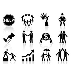 Business help icons vector image