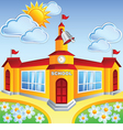 Cartoon school building vector image
