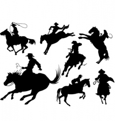 Cowboys silhouettes vector image