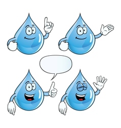Smiling water drop set vector image