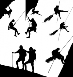 Climbing silhouettes vector image