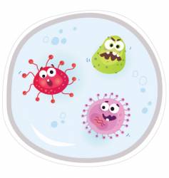 Germs under the microscope vector image