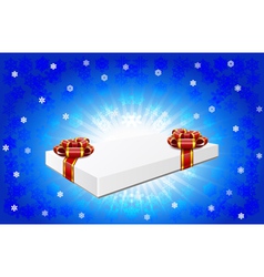 Gift box is on winter background vector image