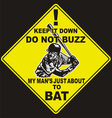 Baseball caution to bat vector image