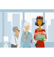 People are waiting for the elevator vector image