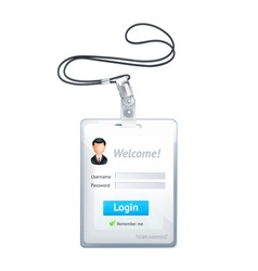 Log in form vertical vector image