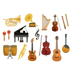 Icons of musical instruments vector image