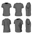 Mens black short sleeve t-shirt design templates vector image