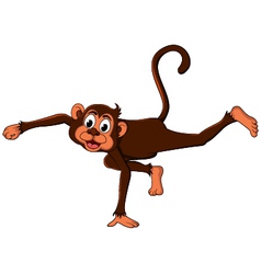 Cute monkey cartoon expression vector image
