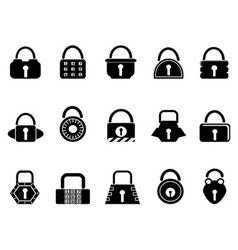 Black lock icons set vector image