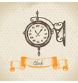 Street clock hand drawn vector image