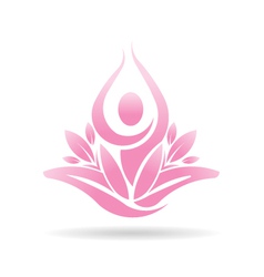Lotus yoga person spiritual logo vector image