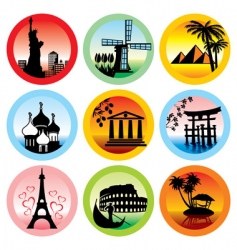 Travel landmarks vector image