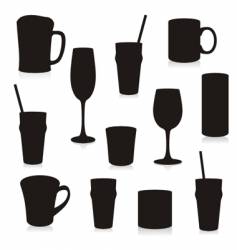 Glasses silhouettes vector image