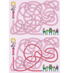 Girl maze vector image