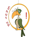 A parrot with a tied up beak Cartoon vector image