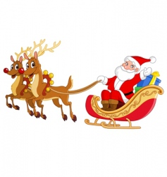 Santa sleigh vector image