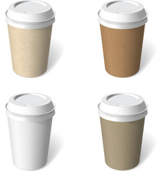 Paper cup blank template set vector image
