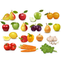Fruits and vegetables set vector image