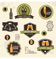 Beer badges and labels in vintage style design vector image