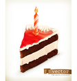 Piece of cake with a candle icons Piece of cake with a candle icons vector image